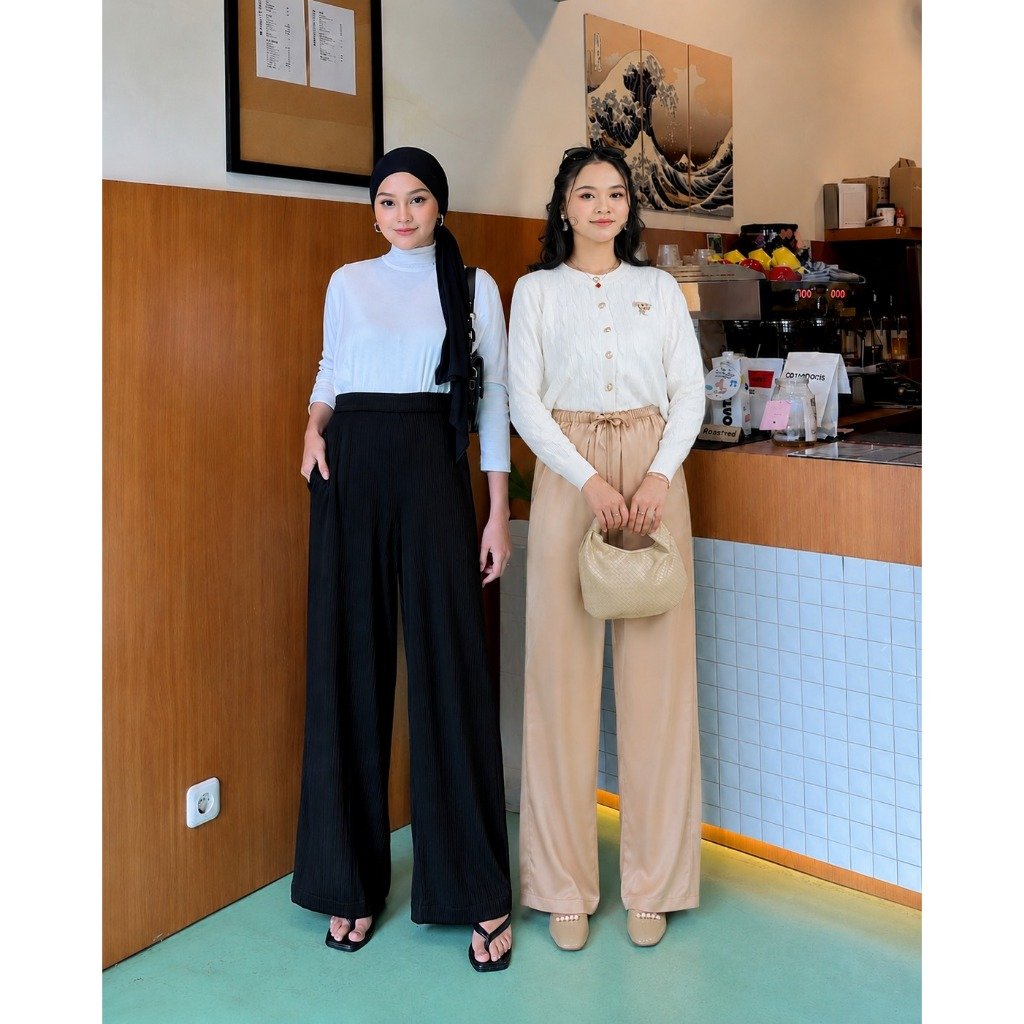 MDLY Terbaru Celana pankang wanita Deya Pleats Cullote dan Myla Pants by MDLY