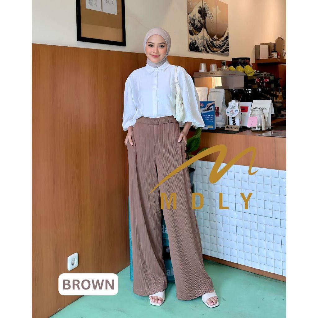 MDLY Terbaru Celana pankang wanita Deya Pleats Cullote dan Myla Pants by MDLY