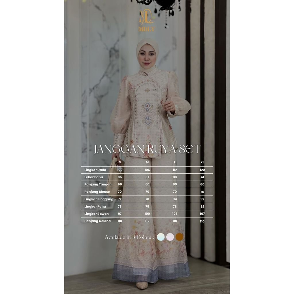 MDLY Terbaru Edisi Hari Raya Lebaran - Janggan Ruya Set - Setelan wanita muslim  Elegan Modis
