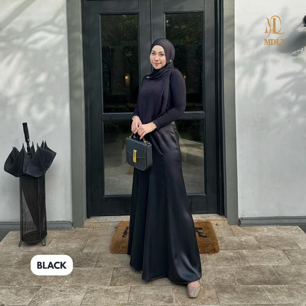 Luxe Skirt & Luxe Dot Skirt By MDLY - Bawahan Wanita  RokTerbaru Bahan silk Premium Skirt Simple Elegan Kekinian Motif Polos Fashion Muslim