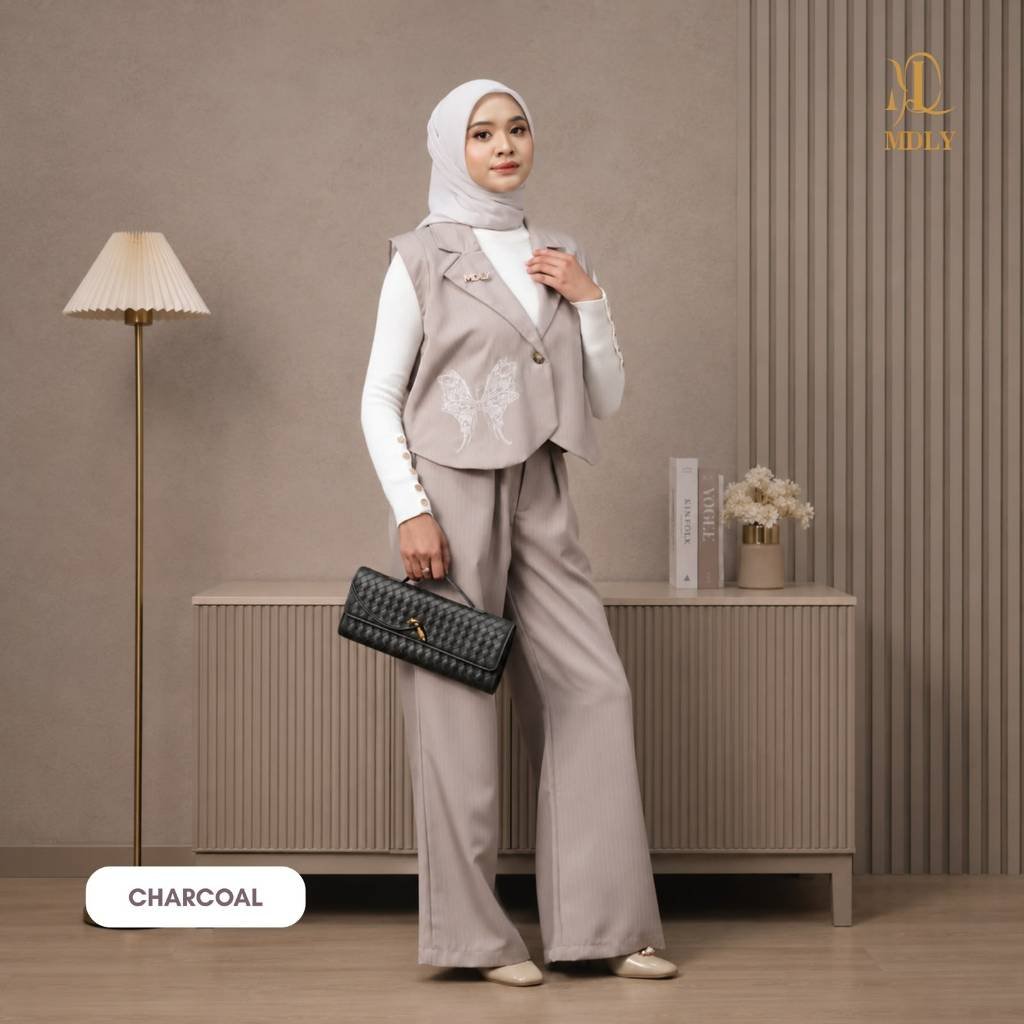 Levia Set Setelan Wanita Terbaru One Set Premium Bahan Katun Premium Setelan Celana Elegan