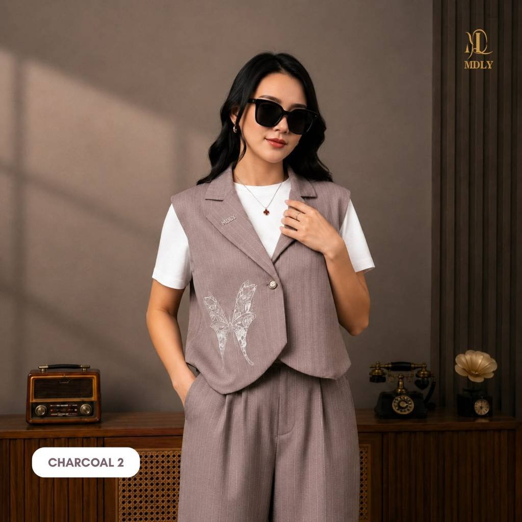 Levia Set Setelan Wanita Terbaru One Set Premium Bahan Katun Premium Setelan Celana Elegan