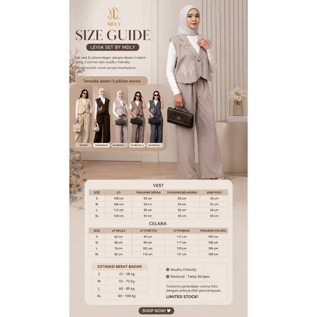 Levia Set Setelan Wanita Terbaru One Set Premium Bahan Katun Premium Setelan Celana Elegan