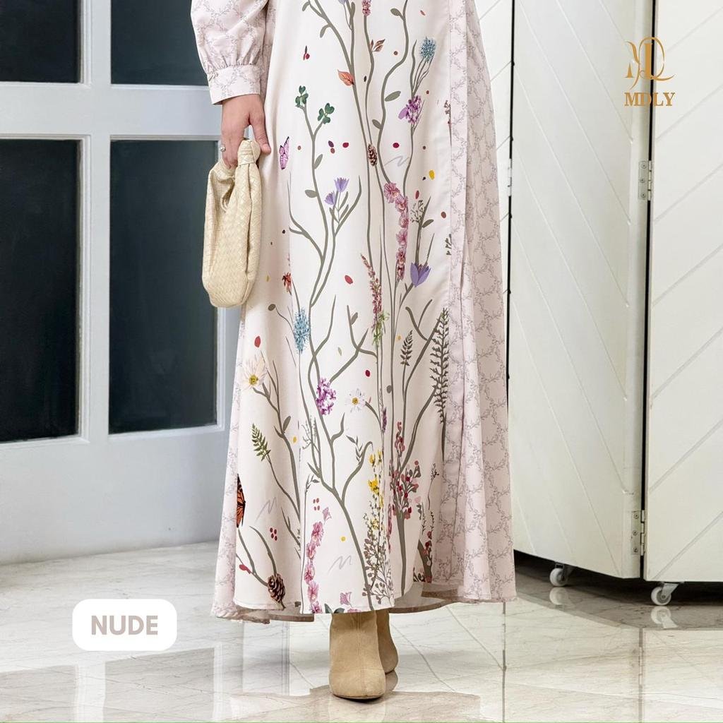 Lady Marvella Dress & Fleur Delux Dress By MDLY - Dress Wanita Mewah Elegan Murah Terbaru Bahan Silky Luxe Premium Motif Gamis Murah Kekinian Gamis Lebaran Terbaru Dress Kondangan mdly Terbaru Ori