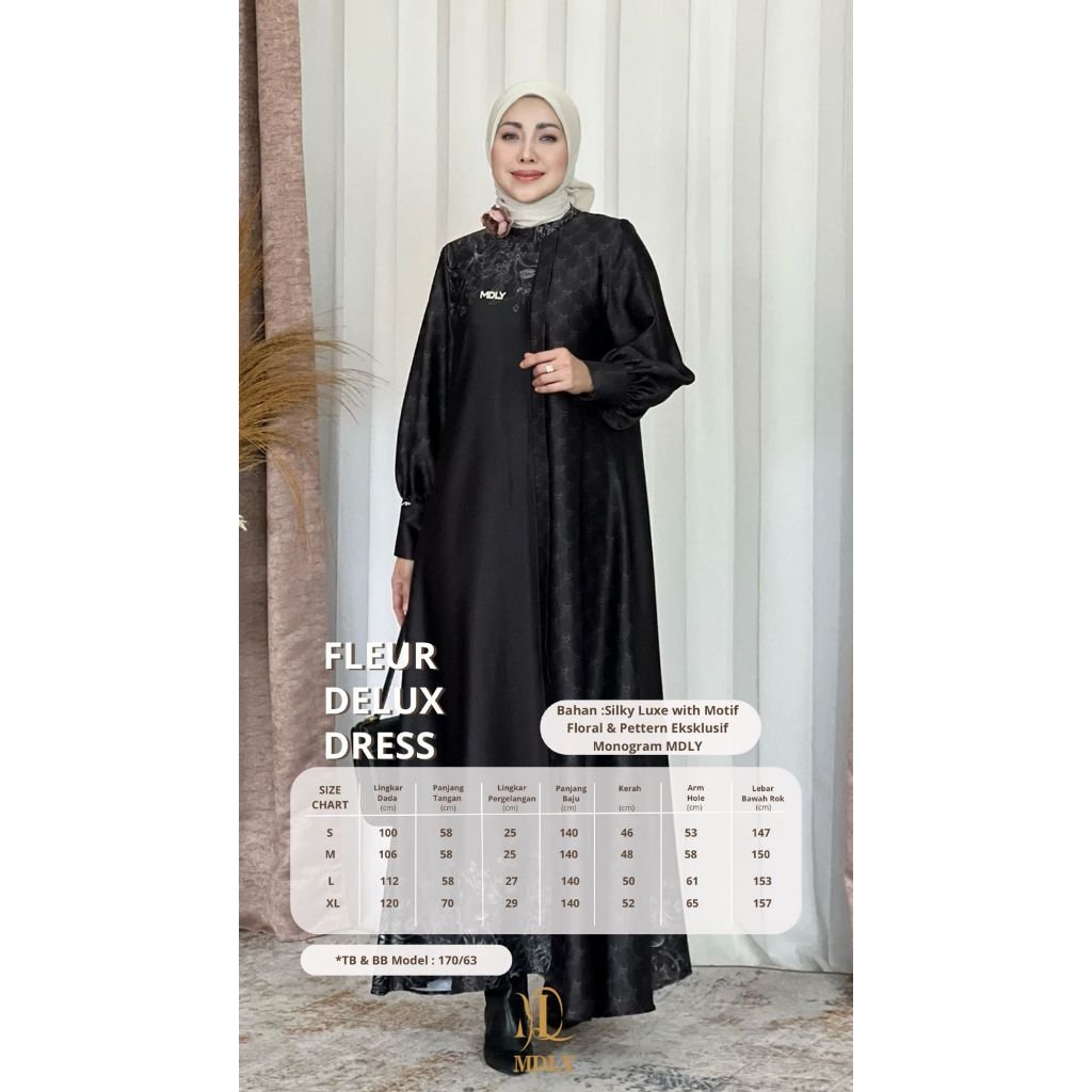 Lady Marvella Dress & Fleur Delux Dress By MDLY - Dress Wanita Mewah Elegan Murah Terbaru Bahan Silky Luxe Premium Motif Gamis Murah Kekinian Gamis Lebaran Terbaru Dress Kondangan mdly Terbaru Ori