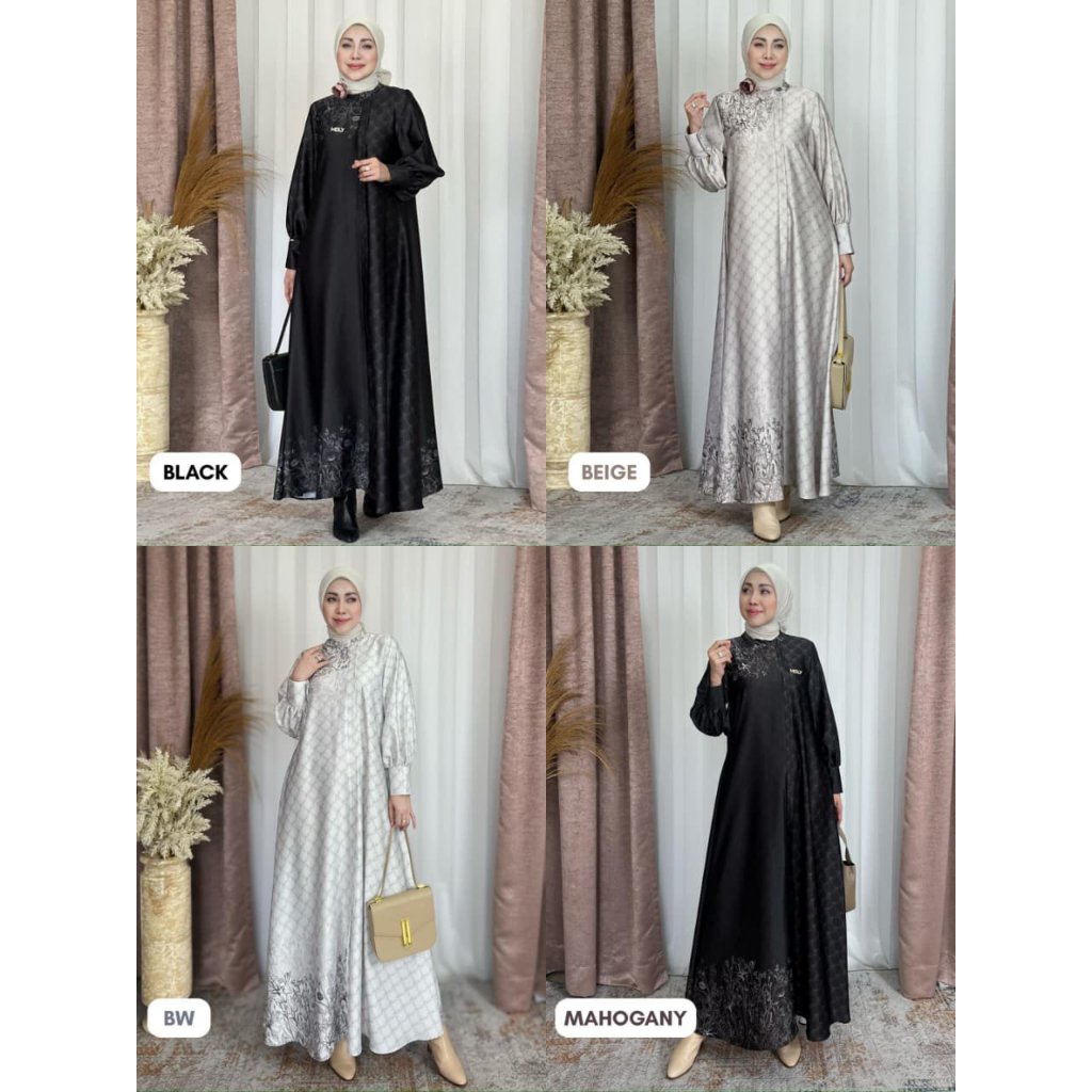 Lady Marvella Dress & Fleur Delux Dress By MDLY - Dress Wanita Mewah Elegan Murah Terbaru Bahan Silky Luxe Premium Motif Gamis Murah Kekinian Gamis Lebaran Terbaru Dress Kondangan mdly Terbaru Ori