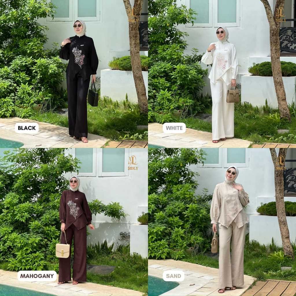 Azka Set & Audy Set By MDLY - One Set Wanita Setelan Wanita Murah Terbaru Bahan Katun Premium Polos Setcel Wanita Setelan Celana Wanita Elegan Hijab Friendly mdly Terbaru Ori
