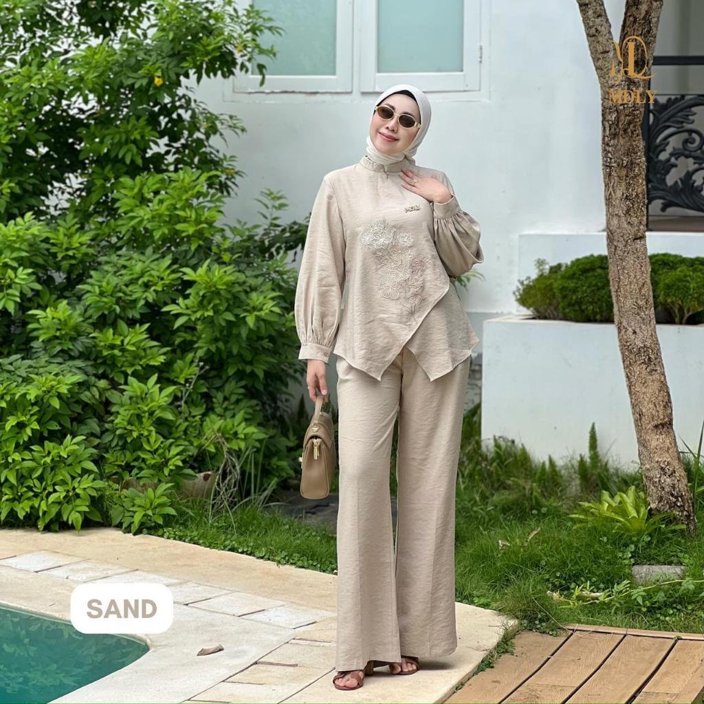 Azka Set & Audy Set By MDLY - One Set Wanita Setelan Wanita Murah Terbaru Bahan Katun Premium Polos Setcel Wanita Setelan Celana Wanita Elegan Hijab Friendly mdly Terbaru Ori