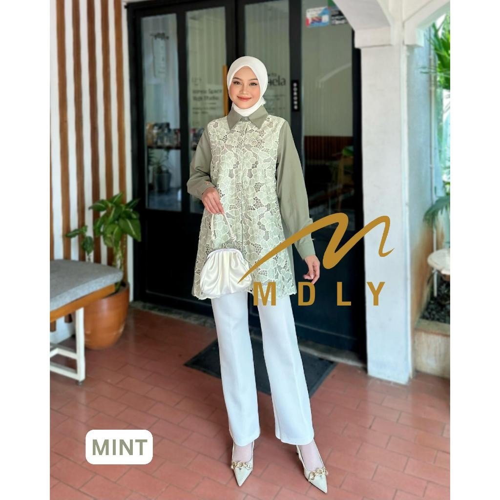 Baery Shirt & Lolly Shirt  by MDLY - Atasan Wanita Kemeja Kerja Murah Terbaru Bahan Katun Premium Motif Shirt Casual Lengan Panjang mdly Terbaru Ori