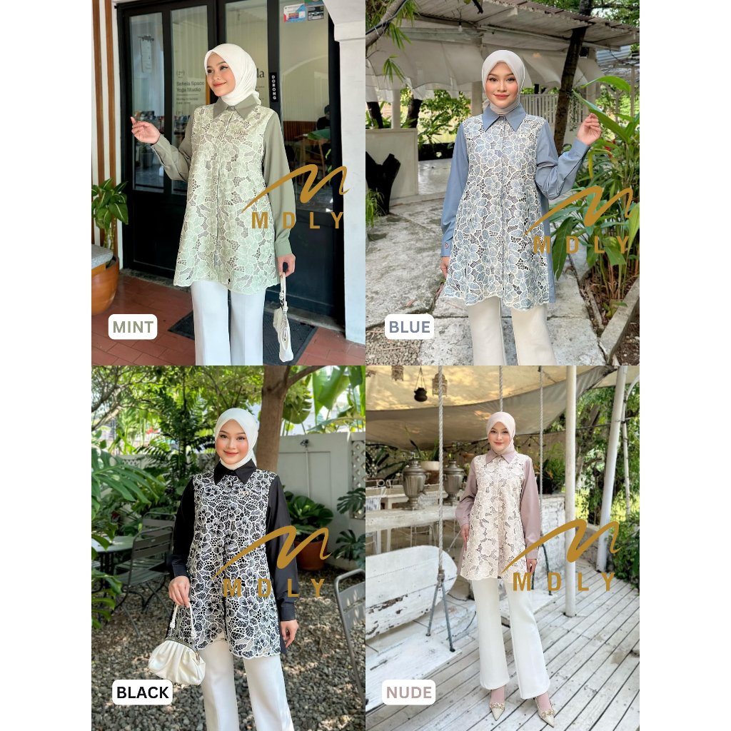 Baery Shirt & Lolly Shirt  by MDLY - Atasan Wanita Kemeja Kerja Murah Terbaru Bahan Katun Premium Motif Shirt Casual Lengan Panjang mdly Terbaru Ori