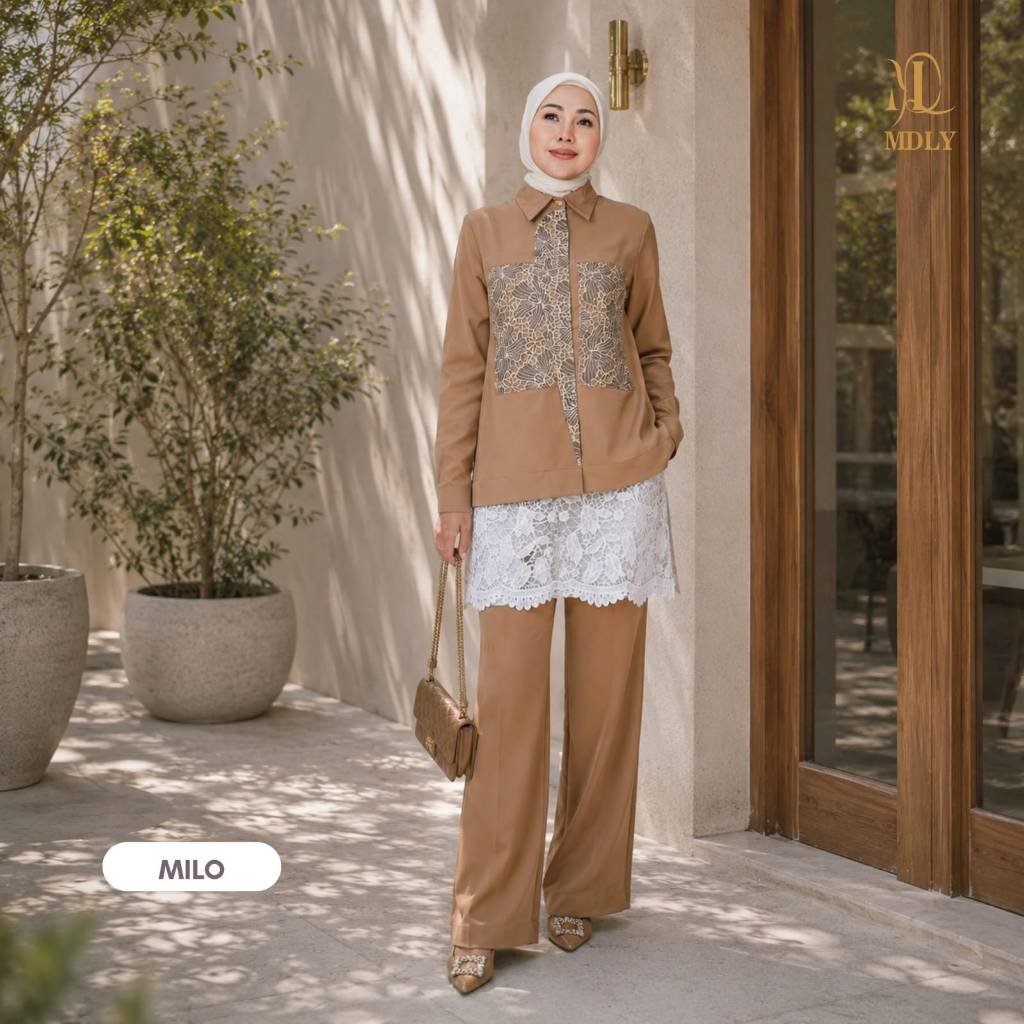 Baery Shirt & Lolly Shirt  by MDLY - Atasan Wanita Kemeja Kerja Murah Terbaru Bahan Katun Premium Motif Shirt Casual Lengan Panjang mdly Terbaru Ori