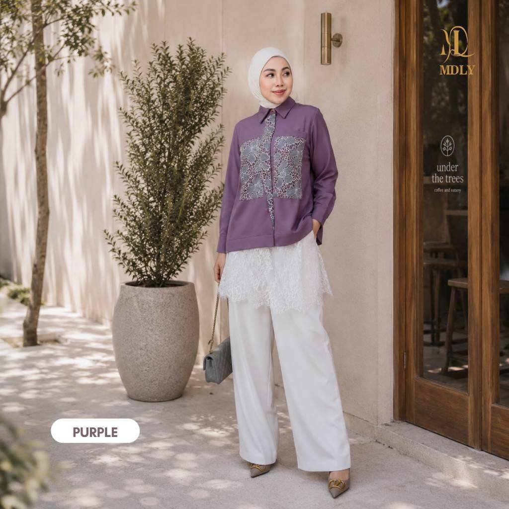 Baery Shirt & Lolly Shirt  by MDLY - Atasan Wanita Kemeja Kerja Murah Terbaru Bahan Katun Premium Motif Shirt Casual Lengan Panjang mdly Terbaru Ori