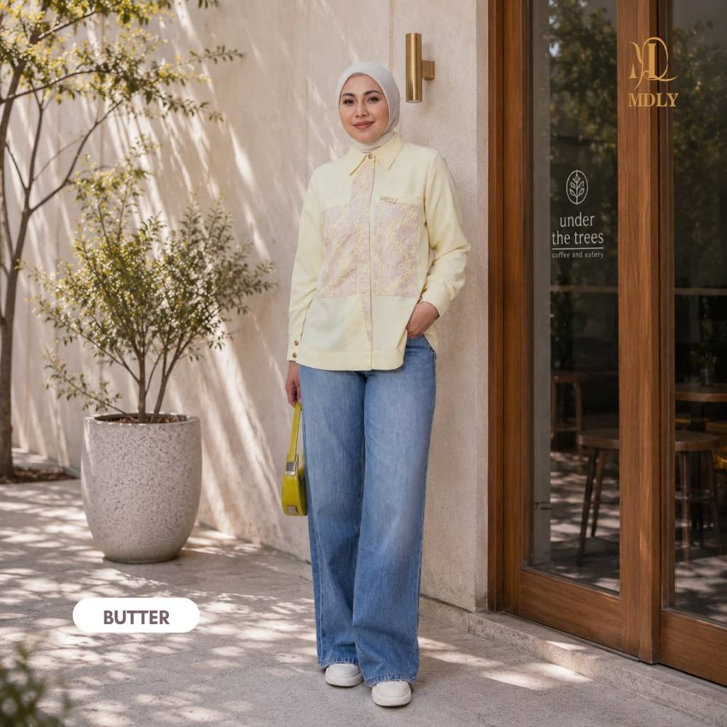 Baery Shirt & Lolly Shirt  by MDLY - Atasan Wanita Kemeja Kerja Murah Terbaru Bahan Katun Premium Motif Shirt Casual Lengan Panjang mdly Terbaru Ori