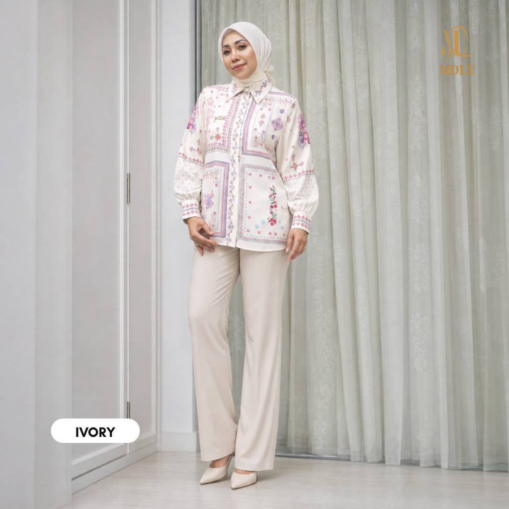 Rosalie shirt  Atasan Wanita Kemeja Kerja Bahan (basic katun, silk, bordir, rayon) Premium Terbaru Shirt Casual Lengan Panjang