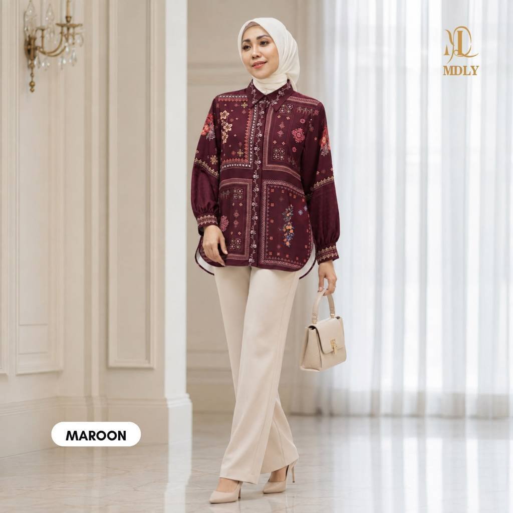 Rosalie shirt  Atasan Wanita Kemeja Kerja Bahan (basic katun, silk, bordir, rayon) Premium Terbaru Shirt Casual Lengan Panjang