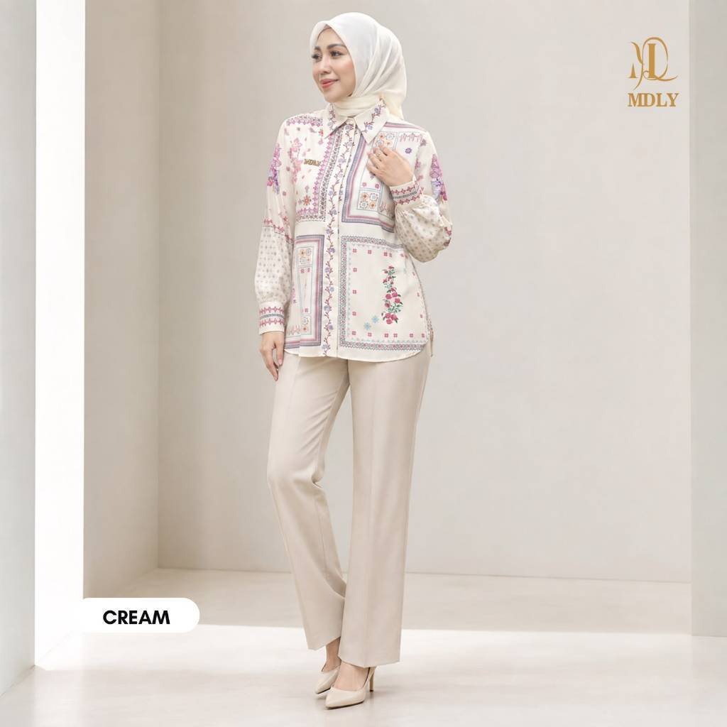 Rosalie shirt  Atasan Wanita Kemeja Kerja Bahan (basic katun, silk, bordir, rayon) Premium Terbaru Shirt Casual Lengan Panjang