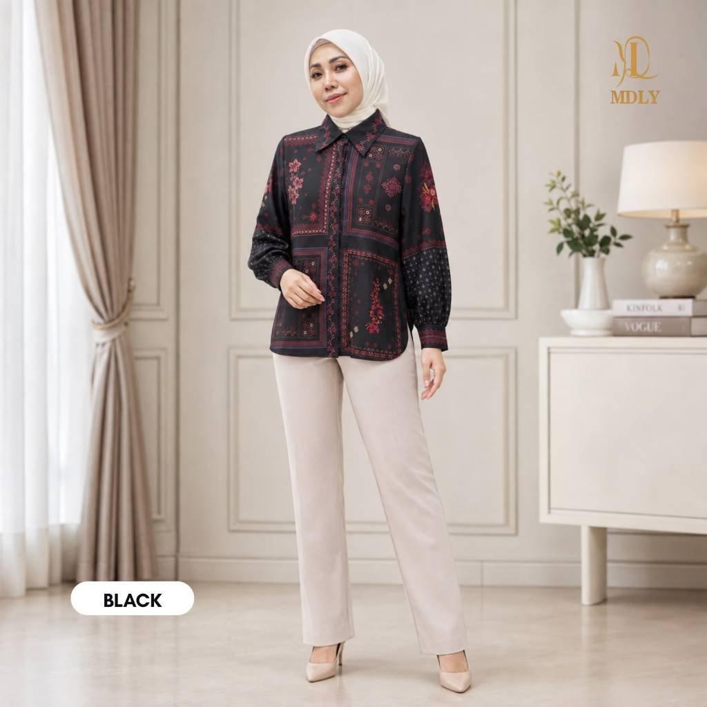 Rosalie shirt  Atasan Wanita Kemeja Kerja Bahan (basic katun, silk, bordir, rayon) Premium Terbaru Shirt Casual Lengan Panjang