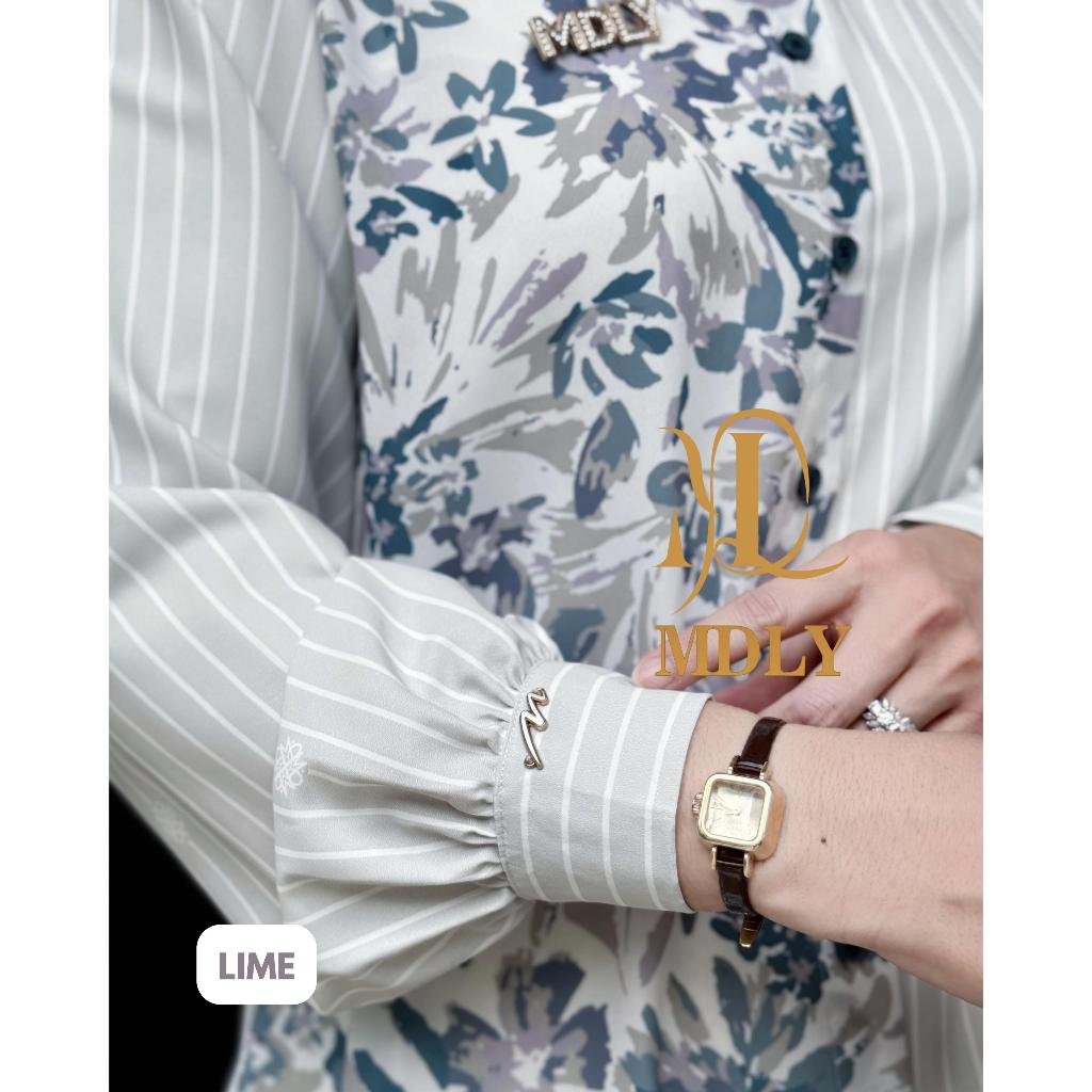 Heela Shirt By MDLY - Atasan Wanita Kemeja Kerja Murah Terbaru Bahan Genushka Soft Print Premium Polos Shirt Casual Lengan Panjang mdly Terbaru Ori