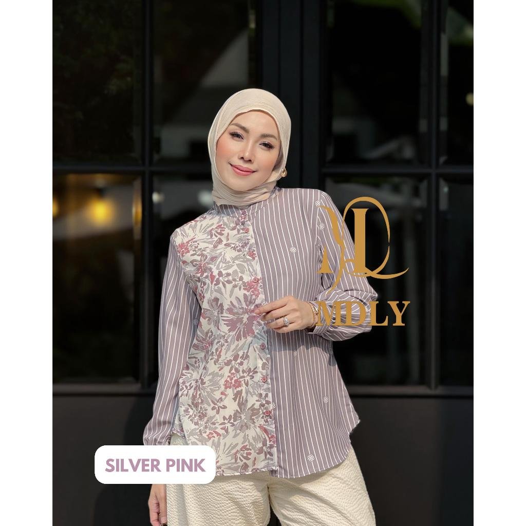 Heela Shirt By MDLY - Atasan Wanita Kemeja Kerja Murah Terbaru Bahan Genushka Soft Print Premium Polos Shirt Casual Lengan Panjang mdly Terbaru Ori