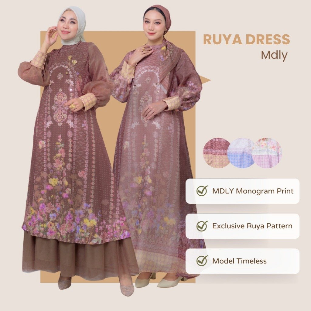 Ruya Dress By MDLY - MDLY Terbaru Baju Lebaran Raya Collection 2026 Sarimbit Series Ori MDLY