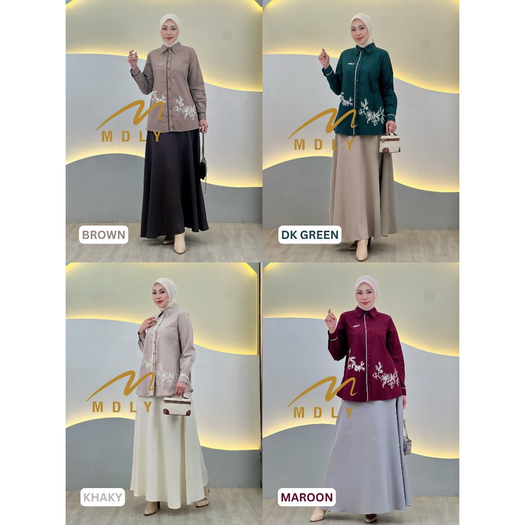 Pamela Skirt Set & Meisya Set By MDLY - One Set Wanita Setelan Wanita Murah Terbaru Bahan Katun Premium Polos Setcel Wanita Setelan Rok Wanita Elegan Hijab Friendly mdly Terbaru Ori