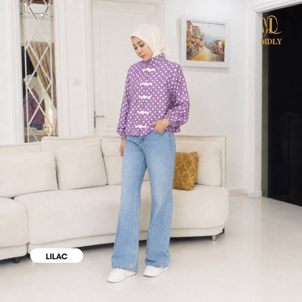 MDLY Terbaru Jade shirt Atasan Wanita Kemeja Kerja Bahan Premium Terbaru  Shirt Casual Lengan Panjang