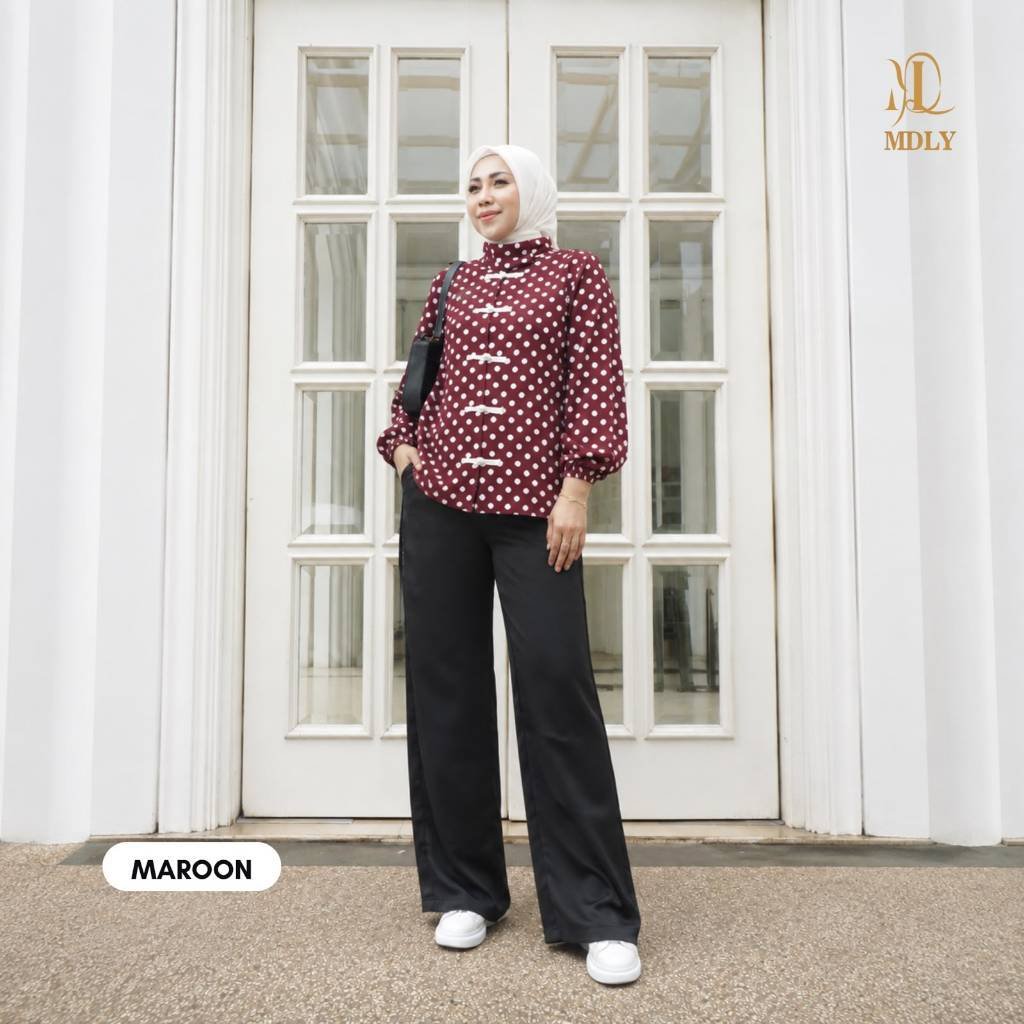 MDLY Terbaru Jade shirt Atasan Wanita Kemeja Kerja Bahan Premium Terbaru  Shirt Casual Lengan Panjang