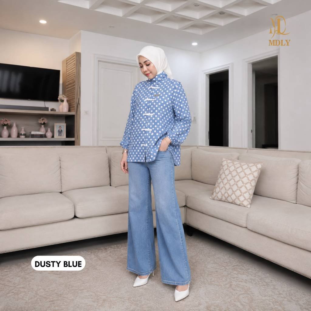 MDLY Terbaru Jade shirt Atasan Wanita Kemeja Kerja Bahan Premium Terbaru  Shirt Casual Lengan Panjang