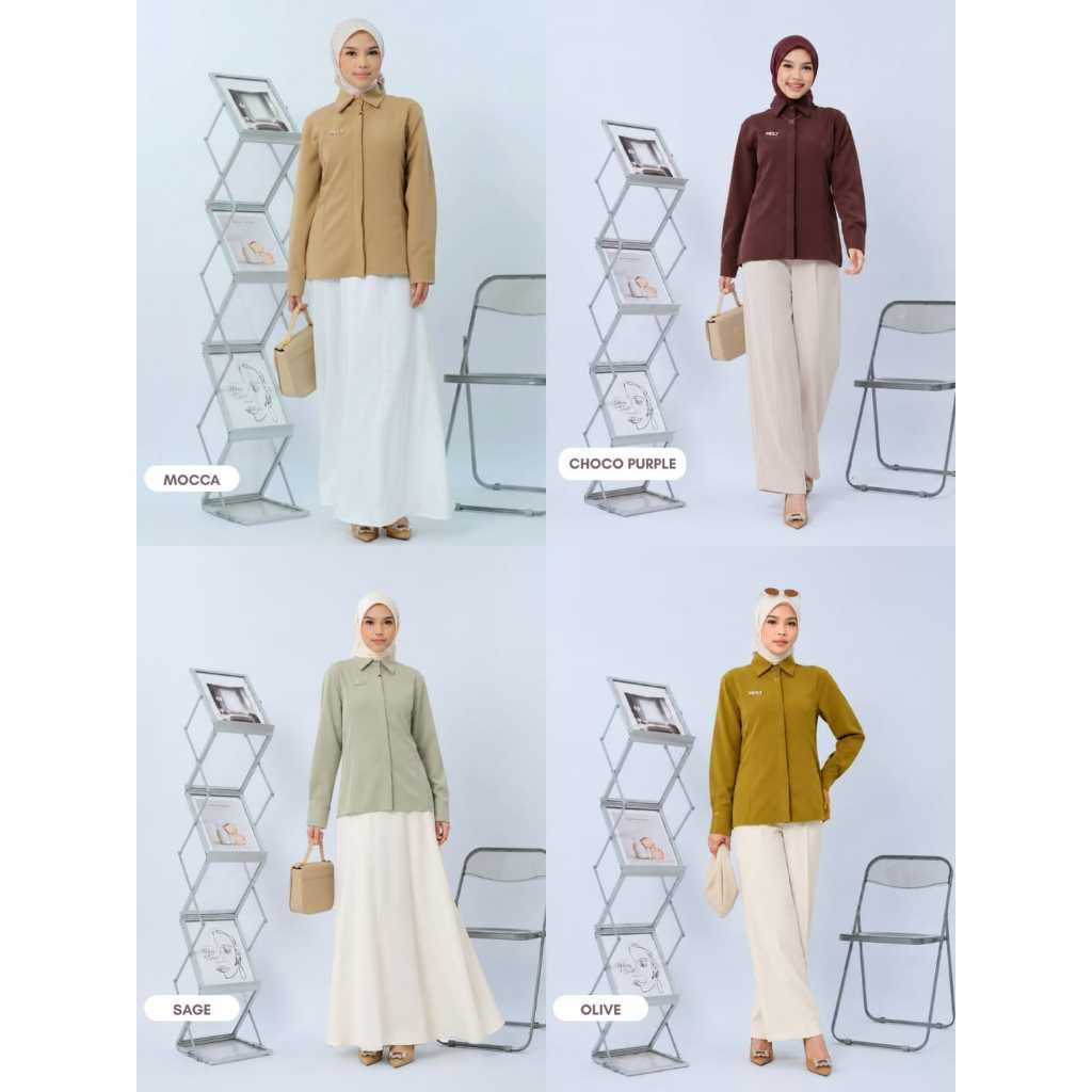MDLY Terbaru  Kimmy Shirt , Lyra Shirt , Willona Shirt Atasan Wanita Kemeja Kerja Wanita Bahan Premium Lengan Panjang