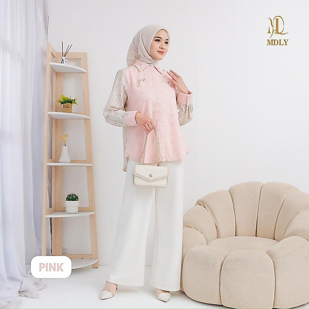 Liana Shirt By MDLY - Atasan Wanita Kemeja Kerja Murah Terbaru Bahan Katun Premium Polos Shirt Casual Lengan Panjang mdly Terbaru Ori