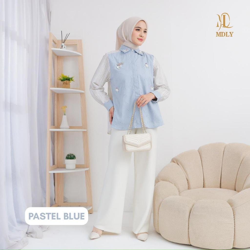 Liana Shirt By MDLY - Atasan Wanita Kemeja Kerja Murah Terbaru Bahan Katun Premium Polos Shirt Casual Lengan Panjang mdly Terbaru Ori