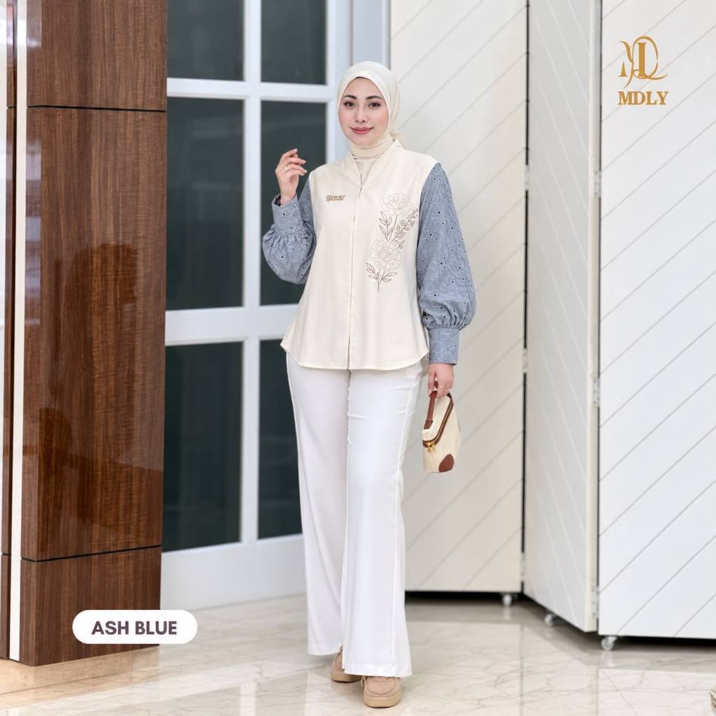 MDLY  Terbaru Petals Outerwear Atasan Pakaian wanita Bahan katun premium Lengan panjang