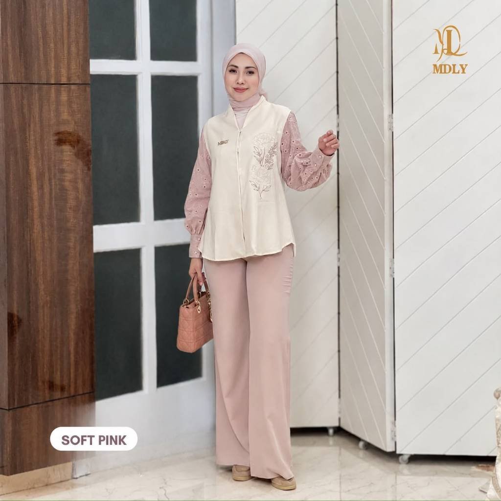 MDLY  Terbaru Petals Outerwear Atasan Pakaian wanita Bahan katun premium Lengan panjang