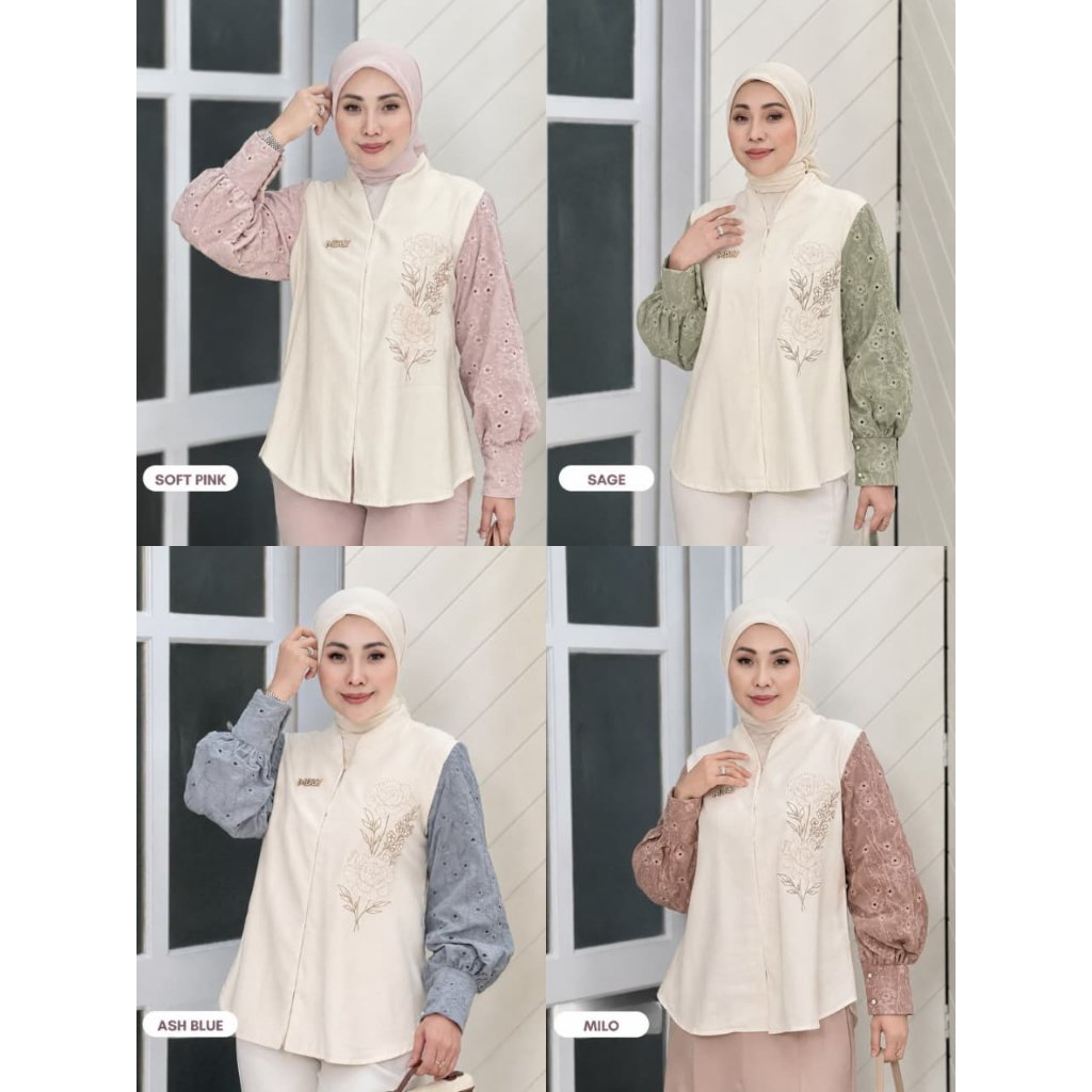 MDLY  Terbaru Petals Outerwear Atasan Pakaian wanita Bahan katun premium Lengan panjang