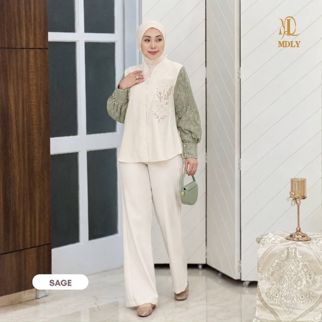MDLY  Terbaru Petals Outerwear Atasan Pakaian wanita Bahan katun premium Lengan panjang
