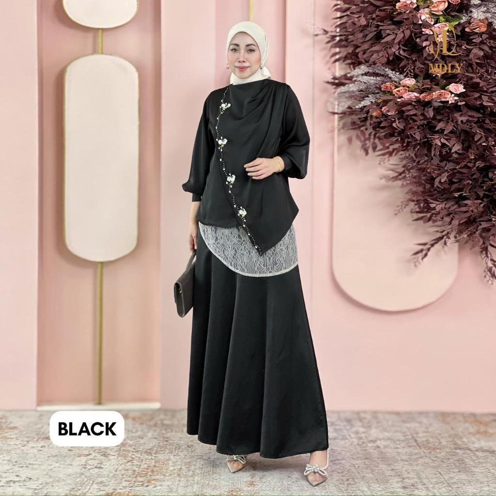 Naira Blouse & Assymetric Lace Top & Assymetric Lace Dot By MDLY - Atasan Wanita Kemeja Kerja Murah Terbaru Bahan Silk Premium Polos Shirt Casual Lengan Panjang mdly Terbaru Ori