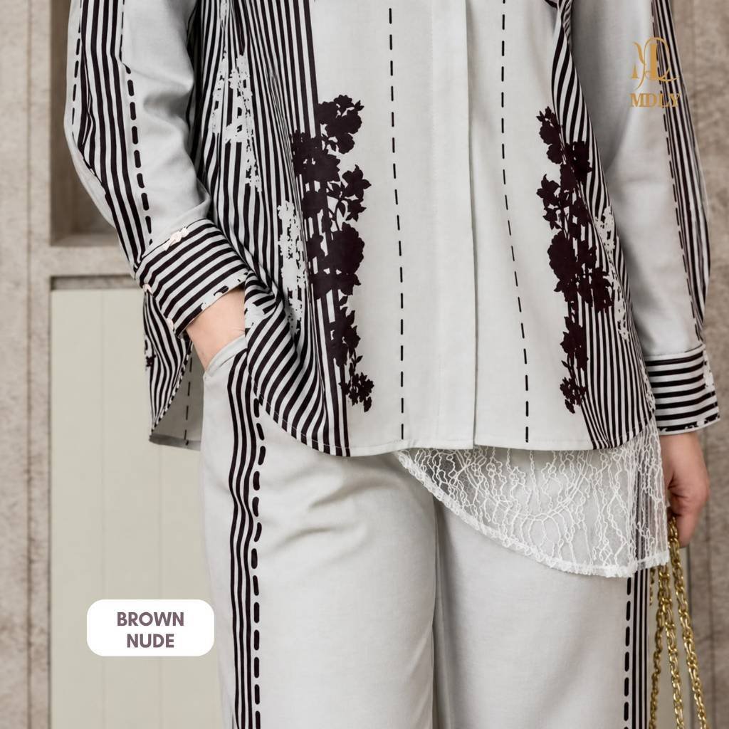 MDLY Terbaru Reverie Set Setelan Wanita Terbaru One Set Premium Bahan Arabian Crepe Premium Motif Setcel Elegan Setelan Cewek Hijab Frendly
