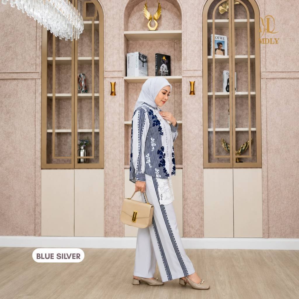 MDLY Terbaru Reverie Set Setelan Wanita Terbaru One Set Premium Bahan Arabian Crepe Premium Motif Setcel Elegan Setelan Cewek Hijab Frendly