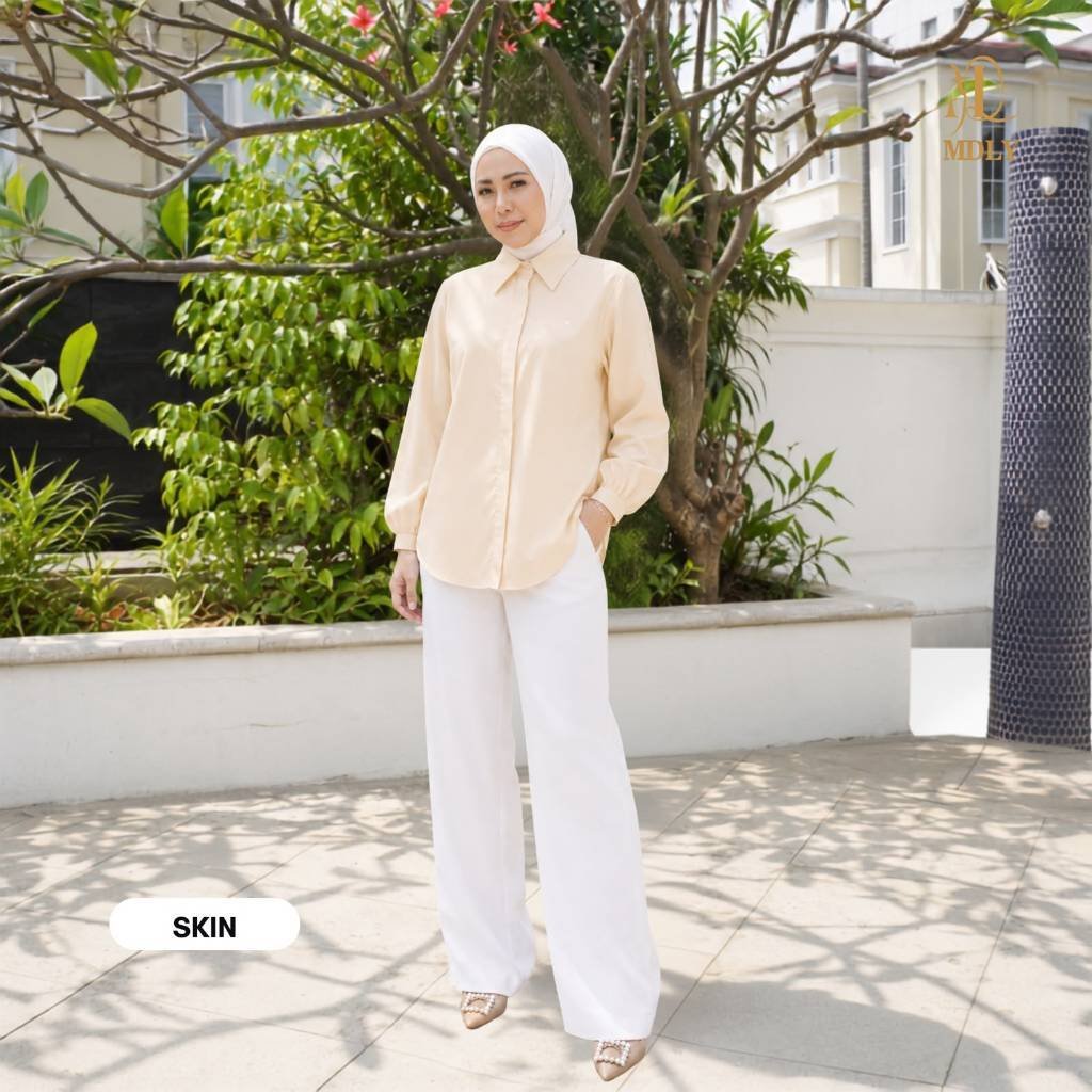 Amor Shirt & Amor Ironlessby MDLY - Atasan Wanita Kemeja Kerja Murah Terbaru Bahan Katun Premium Polos Shirt Casual Lengan Panjang mdly Terbaru Ori