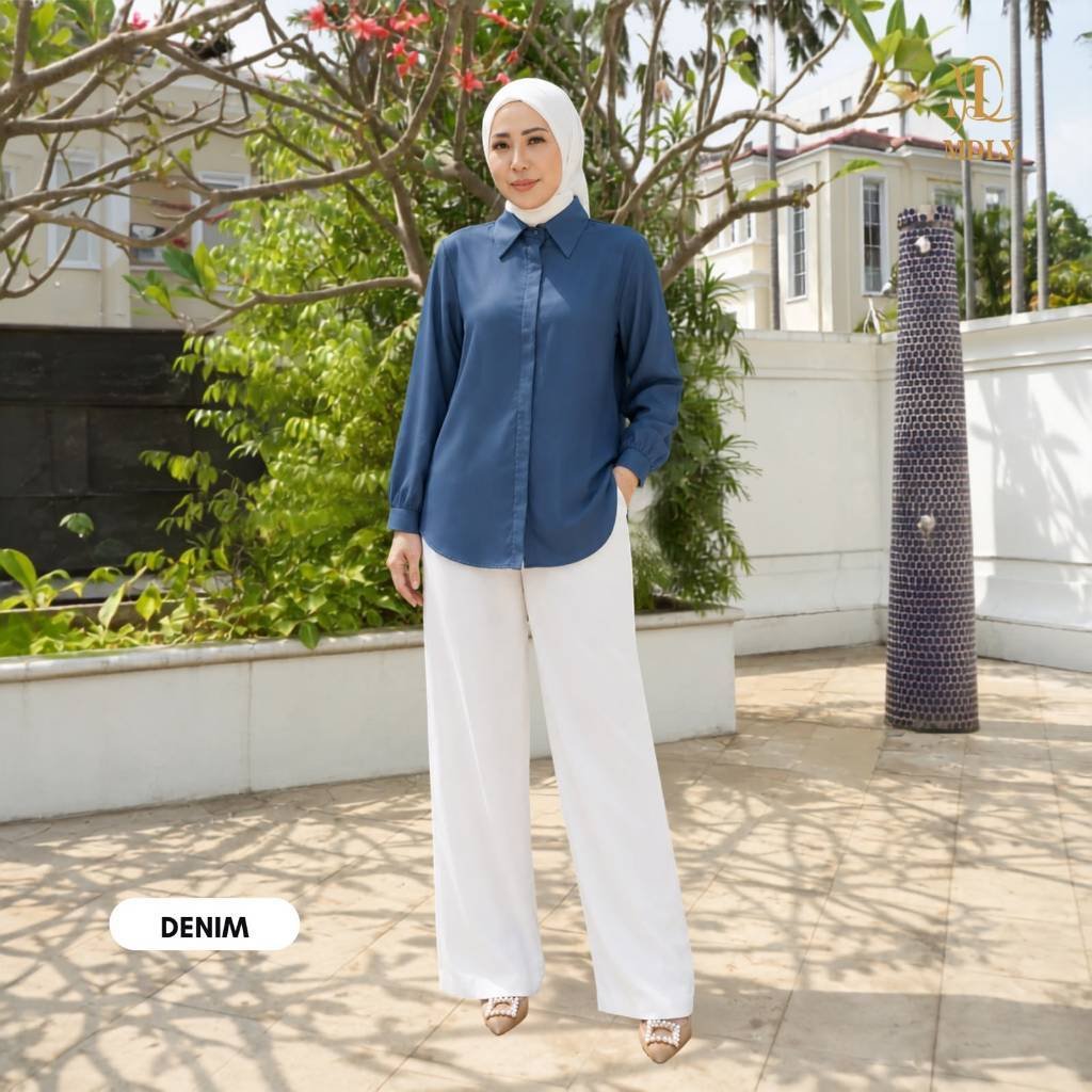 Amor Shirt & Amor Ironlessby MDLY - Atasan Wanita Kemeja Kerja Murah Terbaru Bahan Katun Premium Polos Shirt Casual Lengan Panjang mdly Terbaru Ori
