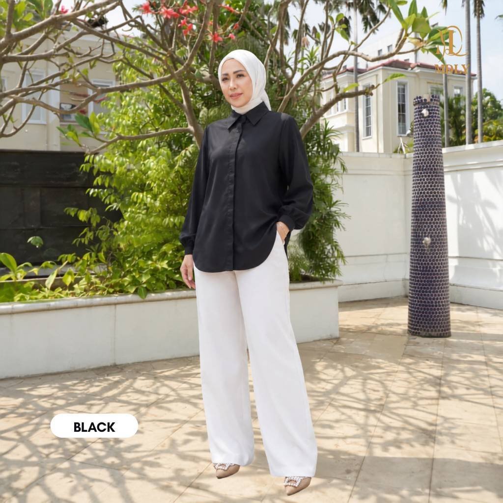 Amor Shirt & Amor Ironlessby MDLY - Atasan Wanita Kemeja Kerja Murah Terbaru Bahan Katun Premium Polos Shirt Casual Lengan Panjang mdly Terbaru Ori
