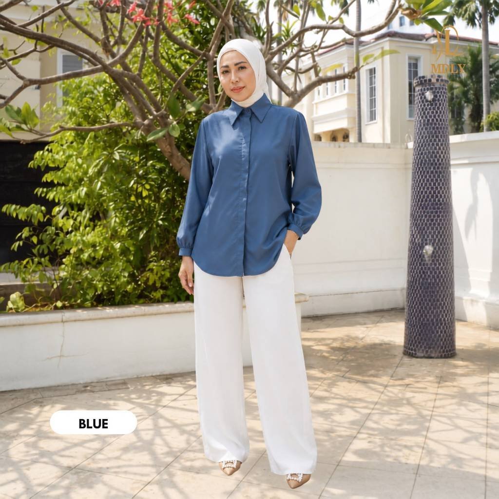 Amor Shirt & Amor Ironlessby MDLY - Atasan Wanita Kemeja Kerja Murah Terbaru Bahan Katun Premium Polos Shirt Casual Lengan Panjang mdly Terbaru Ori