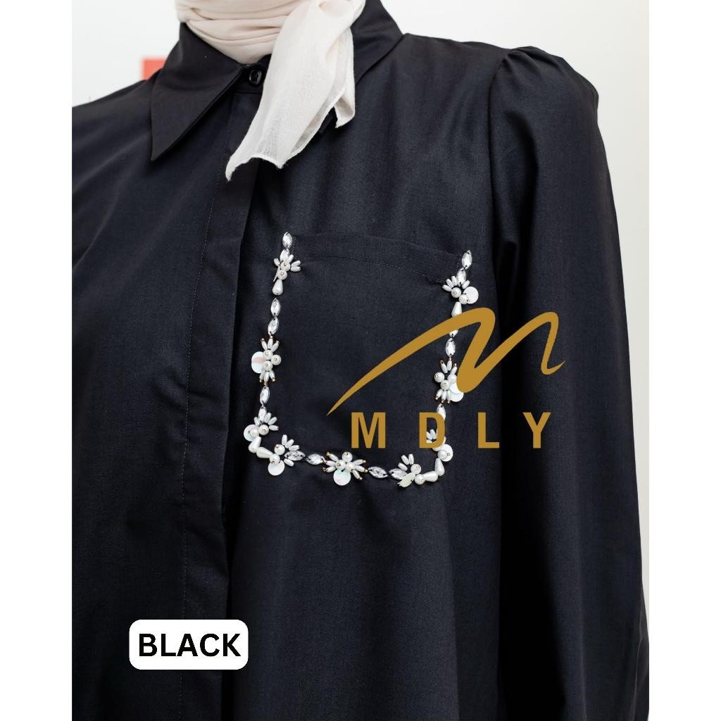 MDLY Terbaru Baju kemeja atasan wanita Vizie Shirt & Kayla Shirt by MDLY Black
