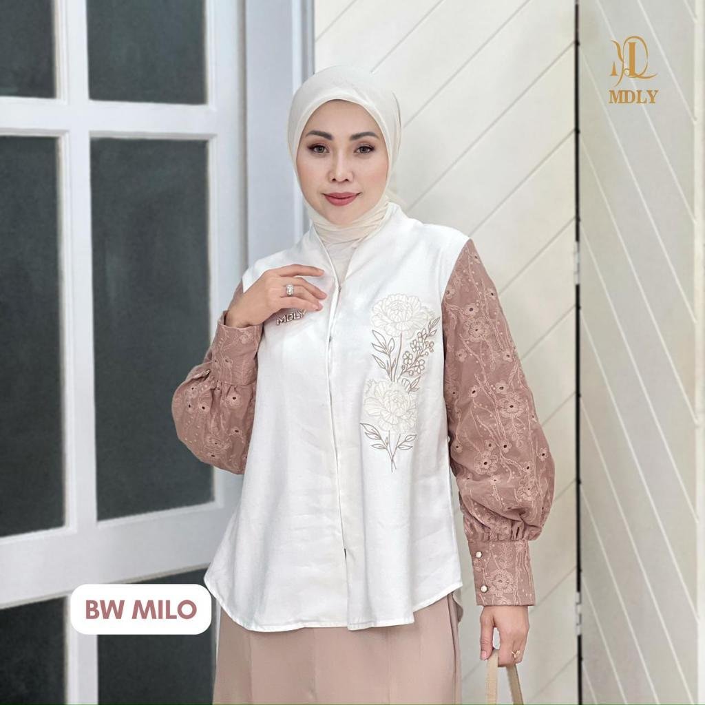 MDLY  Terbaru Petals Outerwear Atasan Pakaian wanita Bahan katun premium Lengan panjang Bw Milo