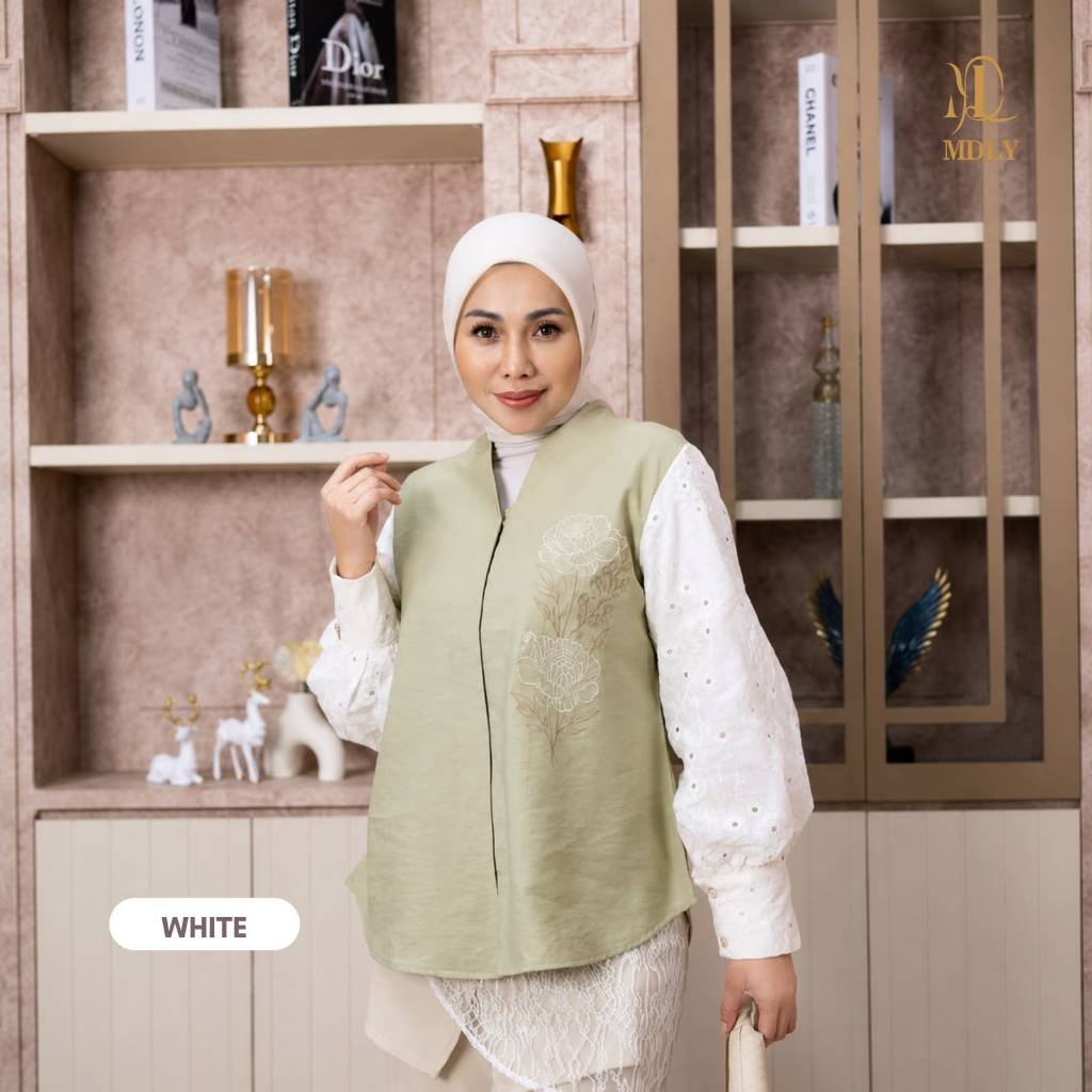 MDLY  Terbaru Petals Outerwear Atasan Pakaian wanita Bahan katun premium Lengan panjang Bw