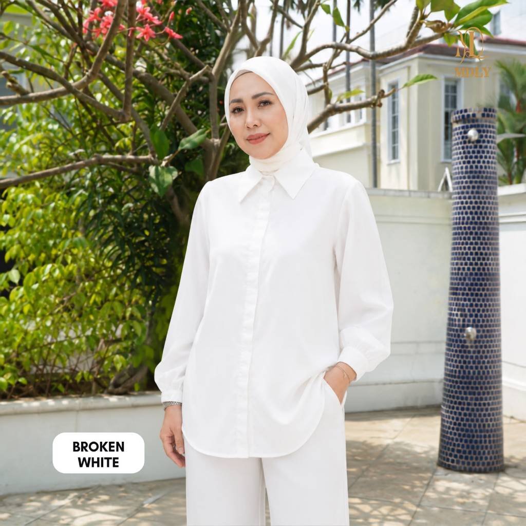 Amor Shirt & Amor Ironlessby MDLY - Atasan Wanita Kemeja Kerja Murah Terbaru Bahan Katun Premium Polos Shirt Casual Lengan Panjang mdly Terbaru Ori Amor Bw Plain