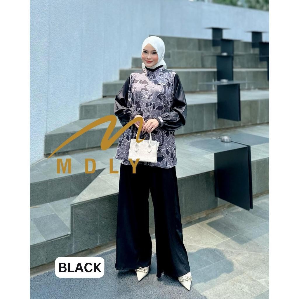 MDLY Terbaru Baju setelan wanita muslim Vinieca Set by MDLY Black