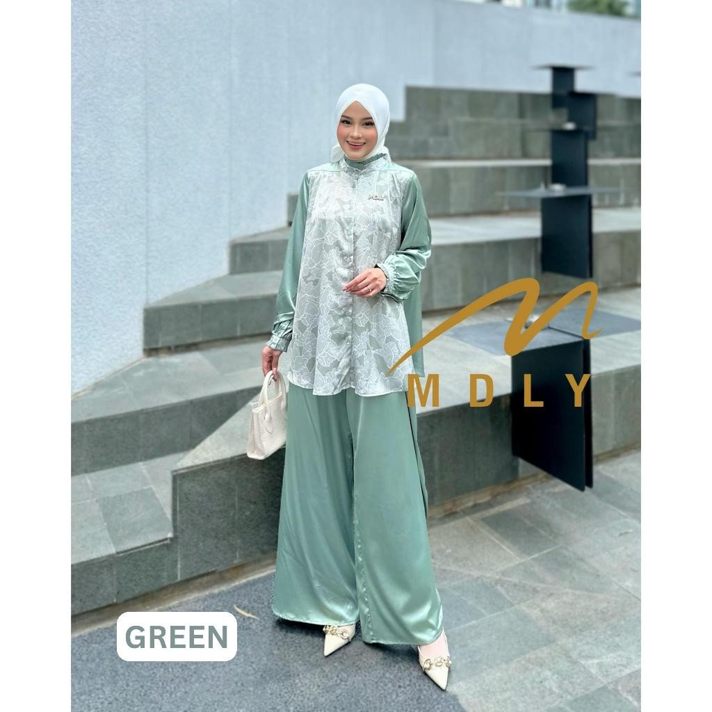 MDLY Terbaru Baju setelan wanita muslim Vinieca Set by MDLY Green