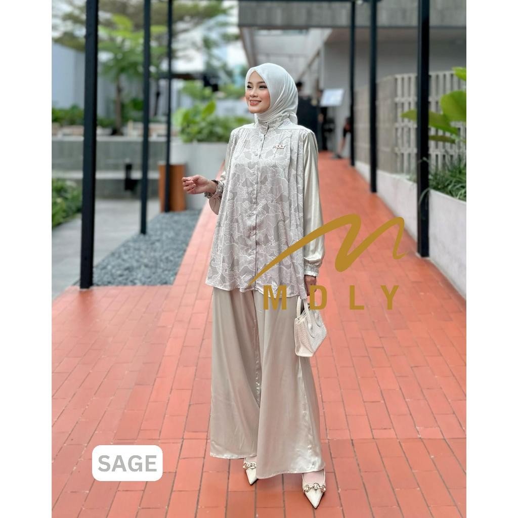 MDLY Terbaru Baju setelan wanita muslim Vinieca Set by MDLY Sage