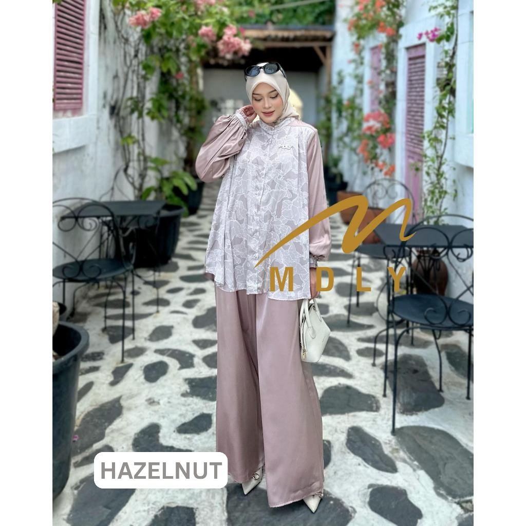 MDLY Terbaru Baju setelan wanita muslim Vinieca Set by MDLY Hazelnut